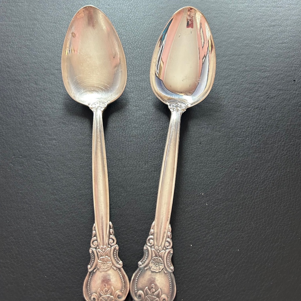 Vintage Set of 2 Melchior Large Serving Spoons Troyanda Design